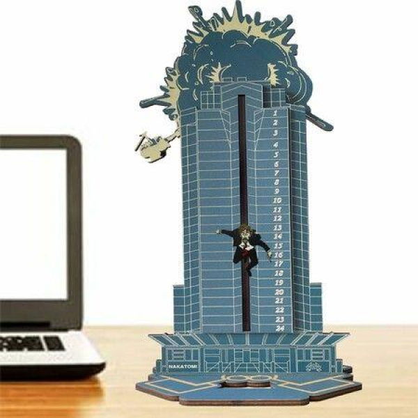 Christmas Advent Calendar,Deadly Advent Calendar,Hans Gruber Dropped Nakatomi Plaza,Tabletop Wooden Ornament Christmas Countdown Calendar (Blue Boom)