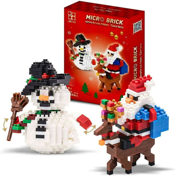 Christmas Building Blocks Kit Set Santa Claus & Snowman Character Playset Birthday Gift 720 Pieces.