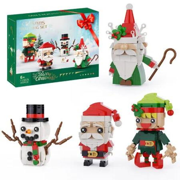 Christmas Building Blocks Playset Countdown Daily Surprise STEM Toy Xmas Gifts DIY Santa Claus Figures Decoration Bricks Kids Toys Gifts