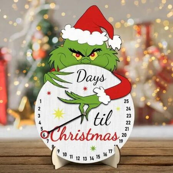 Christmas Decorations Countdown Calendar Sign - Xmas Advent Calendar Wooden Christmas Table Decorations