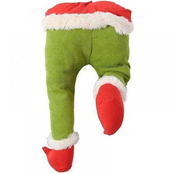 Christmas Decorations, Thief Stole Christmas Grinch Burlap Plush Legs - for Xmas Tree Wreaths Garland Decor