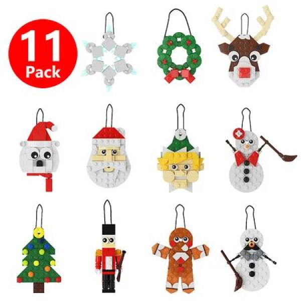 Christmas decorative Hanging pendant Tree Building Blocks DIY Santa Claus Figures Decoration Bricks Kids Toys Gifts