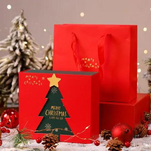 Christmas Eve Boxes for Gifts with Protable Bag,Sturdy Gift Boxes for Christmas Presents New Year,Winter Holiday (29*21*9cm)