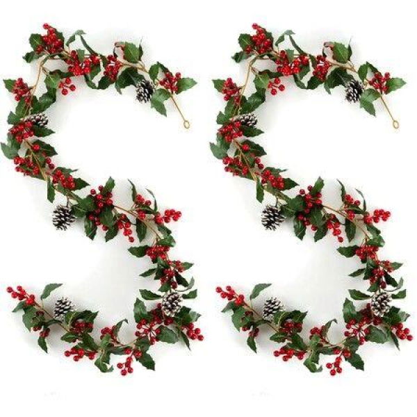 Christmas Flower Garlands for Mantle Decorations 5.7Ft