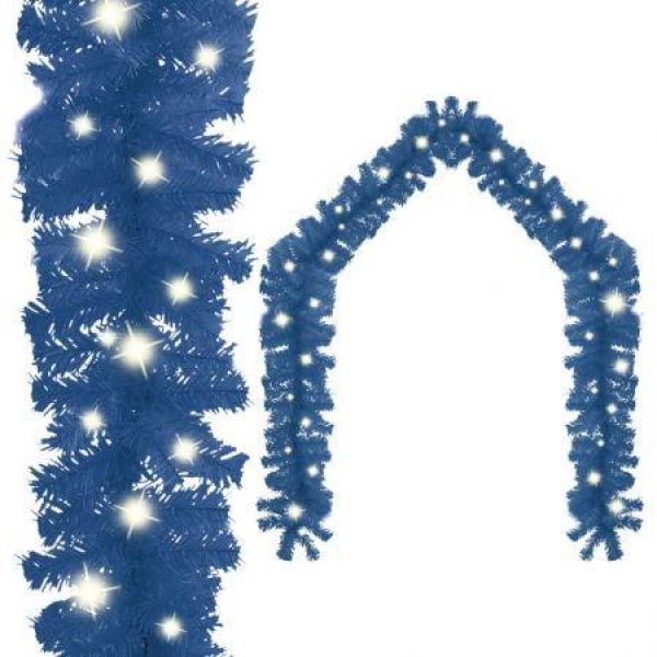 Christmas Garland With LED Lights 5 M Blue