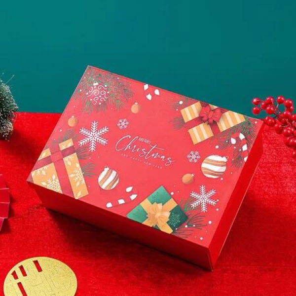 Christmas Gift Box with Lid for Presents,Red Gift Box with Contains Card, Large Gift Box for Christmas (Red 29*22*10.5cm)