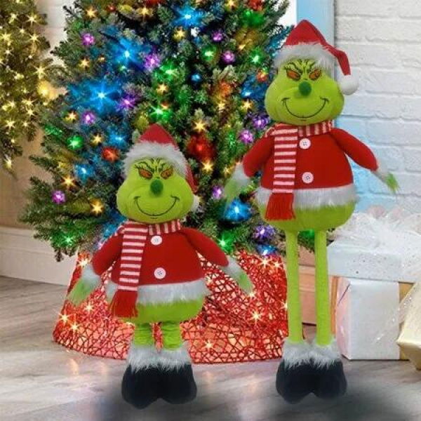 Christmas Grinch Doll Retractable Standing Doll Christmas Tree Decoration