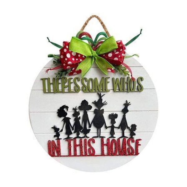 Christmas Grinch Door Sign Christmas Wreath Sign Decor Merry Christmas Wall Decor Wooden Door Hangers Wreath