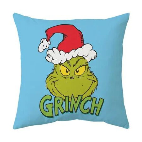 Christmas Grinchs Pillowcase Festive Decoration Sofa Bed Heads Pillow Pillowcase 45*45cm (Excluding Pillow Core)