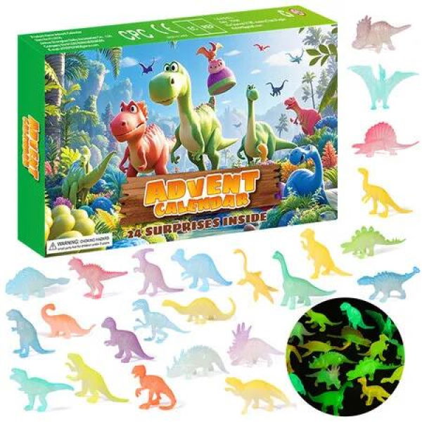 Christmas Halloween Calendar Advent Glow In The Dark Dinos Box Fun Gift 24-Day Countdown Calendar Advent For Christmas Halloween Gift