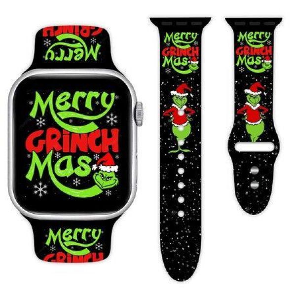 Christmas Holiday Watch Band Compatible with Apple Watch 38mm 40mm 41mm Silicone Wristbands Replacement Strap for Women Men