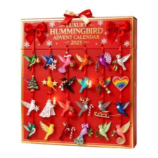 Christmas Hummingbird Advent Calendar,24 Days Hummingbird Calendar for Christmas24 Birds of All Kinds,For Christmas Atmosphere and Home Decoration