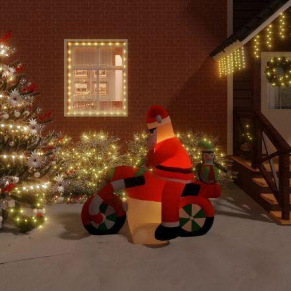 Christmas Inflatable Santa on Motorcycle LED 158 cm