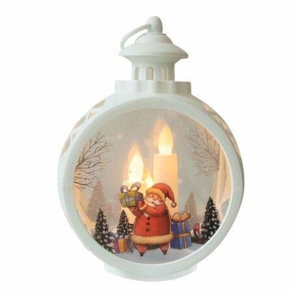 Christmas LED Lamp For House Lantern Light Candles Xmas Tree Ornaments Santa Lamp Home Decor (Santa)