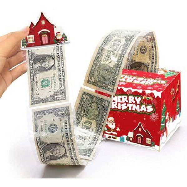 Christmas Money Box for Cash Gift Pull, Money Gift Boxes for Cash with Pull Out Surprise Merry Christmas Box Holder