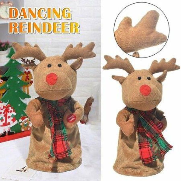 Christmas New Electric Music Doll Rotating Deer Ornament Gift Doll