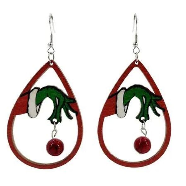 Christmas Ornaments Super Cute Grinch Earrings for Women, Girls, and Teen