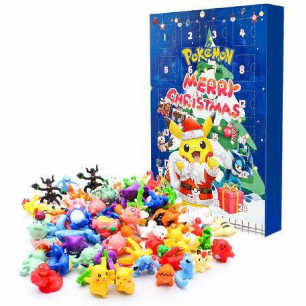 Christmas POKEMON Advent Calendar 24 Days 24 Pokemons Blind Box Gift Surprise Blue BOX