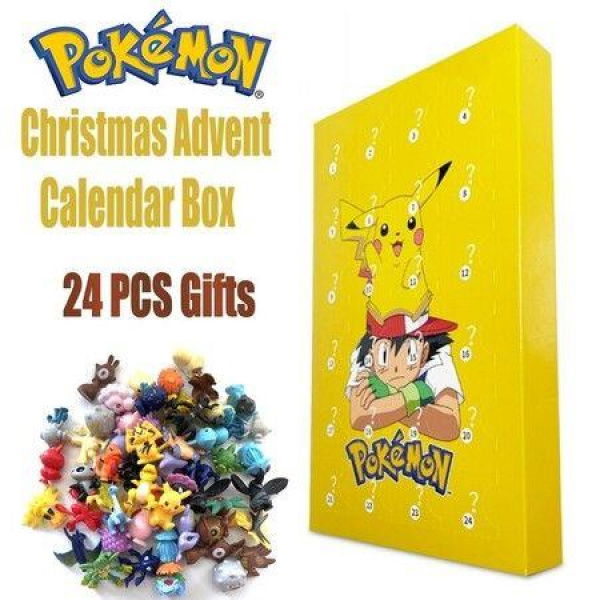 Christmas POKEMON Advent Calendar 24 Days 24 Pokemons Blind Box Gift Surprise Yellow BOX