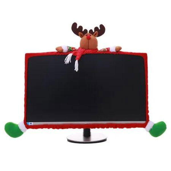 Christmas Reindeer Doll Theme Computer Monitor Bezels Christmas Decorations Ideal For Computer Monitors Ranging From 19 To 27 Inches