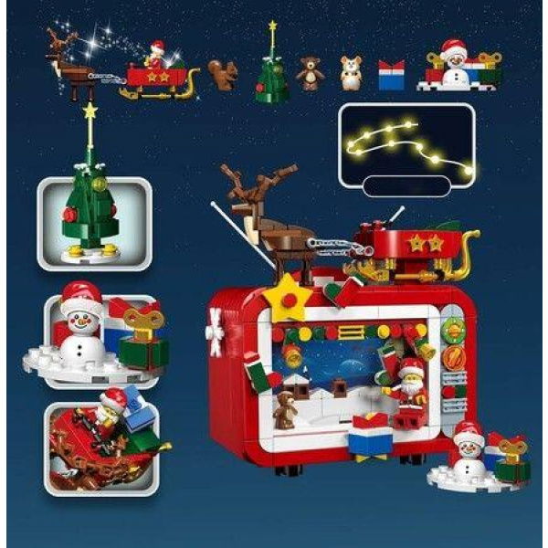 Christmas Retro TV Building Kit, Creative Ideas Decoration Building Set for Adults