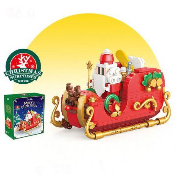 Christmas Sledge Building Block Set Creative Ornament Toys Kits Bricks for Adults Kids Age6+