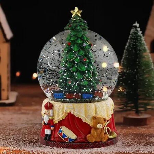 Christmas Snow Globe Resin Glass Christmas Tree Desktop Decorations