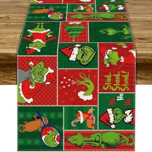 Christmas Table Runner Merry Christmas Winter Holiday Party Decoration Xmas Fireplace Kitchen Dining Room Home Decor 33*183CM