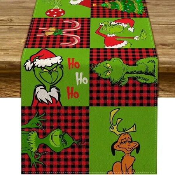 Christmas Table Runner Merry Christmas Winter Holiday Party Decoration Xmas Fireplace Kitchen Dining Room Home Decor 33*183CM