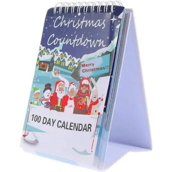 Christmas Tear Off Countdown Desk Calendar,100 Day Christmas Countdown Calendar,Desktop Advent Calendars,100 Days Interactive Wall Art Home Decor Desk