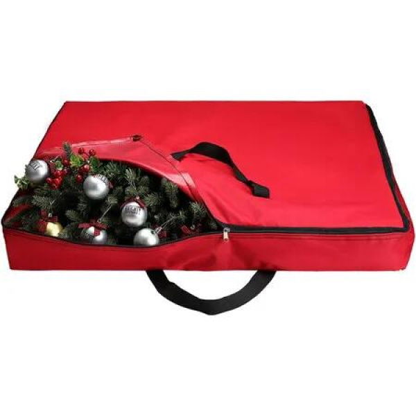 Christmas Tree Bag with Handles and Zippers for Pop Up Christmas Tree Decorations (Red, 76*76*11cm)