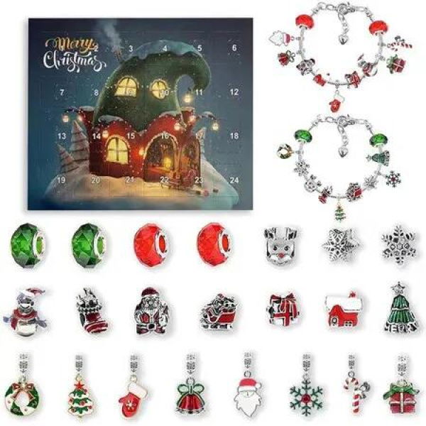 Christmas Tree Bracelet Gift Countdown Calendar Advent Jewelry Blind Box Ideal For Christmas Countdown Holiday Gift Ver.A