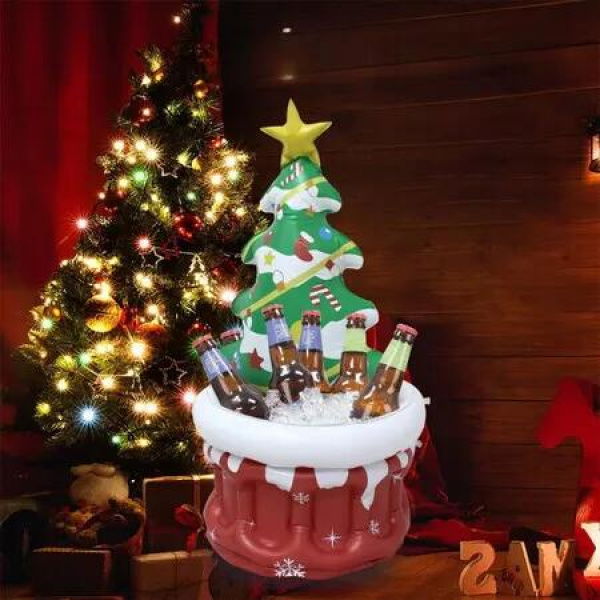 Christmas Tree Inflatable Ice Bar Outdoor Drink Storage Festive Ice Bucket Christmas Decoration Ice Bucket Household Items