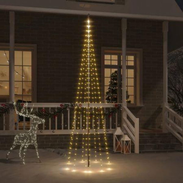 Christmas Tree On Flagpole Warm White 310 LEDs 300 Cm