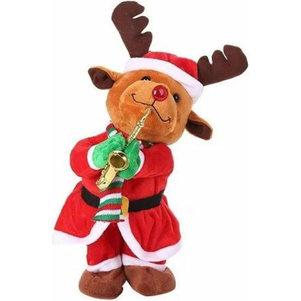 Christmas Tree Singing Dancing Electric Plush ELK Toy Lights Animated Table Decor Family Gift