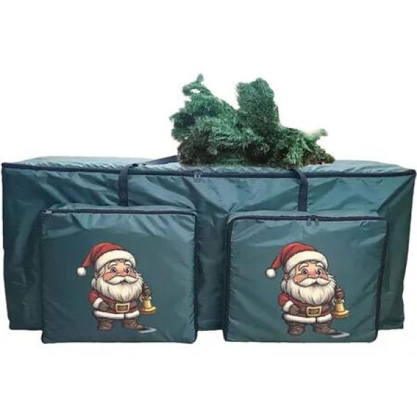Christmas Tree Storage Bag 48 Inch Zippered Organizer for Holiday Decoration Storages, Seasonal Supplies with Carry Handles and Small Bags