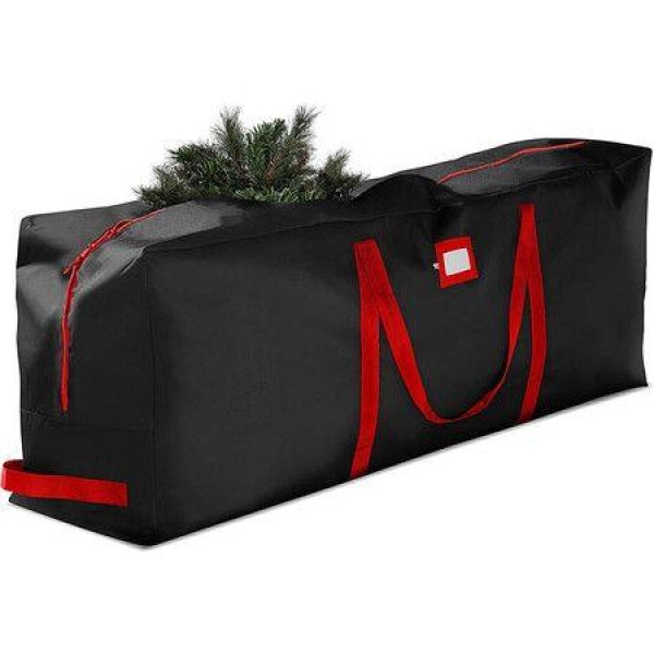 Christmas Tree Storage Bag Durable Handles And Sleek Dual Zipper165 X 38 X 76 CM Black