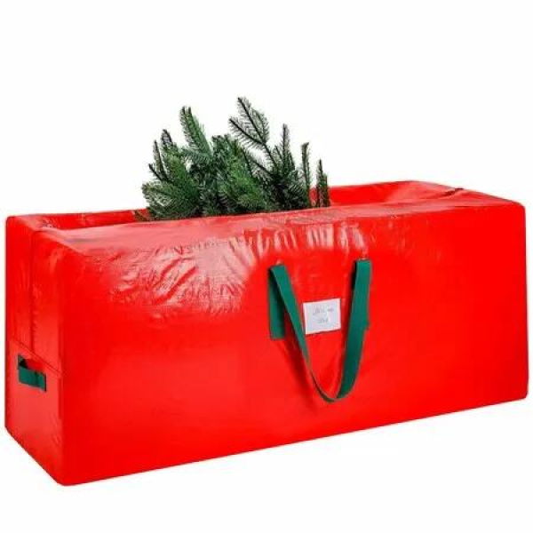 Christmas Tree Storage Bag Fits Up To 9 ft Artificial Trees,Zippered Bag,Carry Handles,Durable Waterproof Material,Protects Against Dust and Moisture,Red