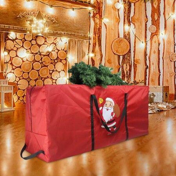 Christmas Tree Storage Bag Organizer for Party Accessories, Red Santa 122 x 38 x 51cm