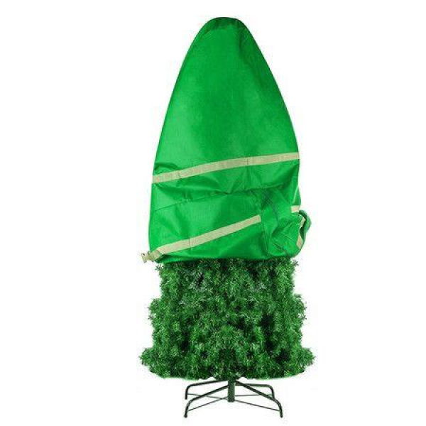 Christmas Tree Storage Bag Upright Furniture Dust Cover Waterproof Material Large Size Elastic Bandage 76 x 152 cm (Green)