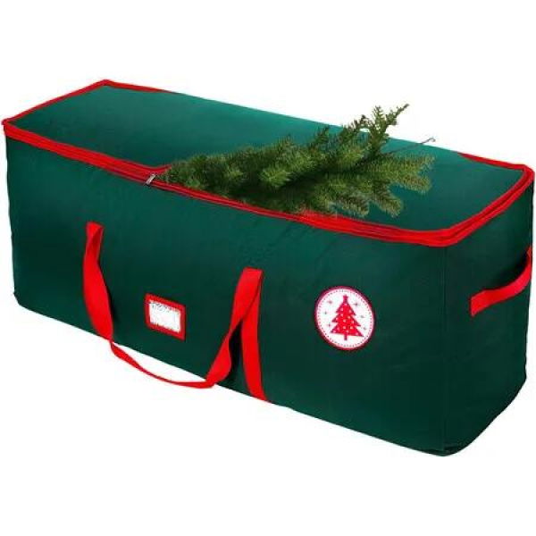 Christmas Tree Storage Bag with Durable Handles, Sleek Dual Zipper & Tag Card, Waterproof Tear-Proof Holiday Xmas Bags (122*38*50cm)