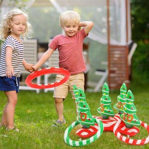 Christmas Tree Throwing Ring Toss Game Inflatable Ring Toss Game For Kids Adults