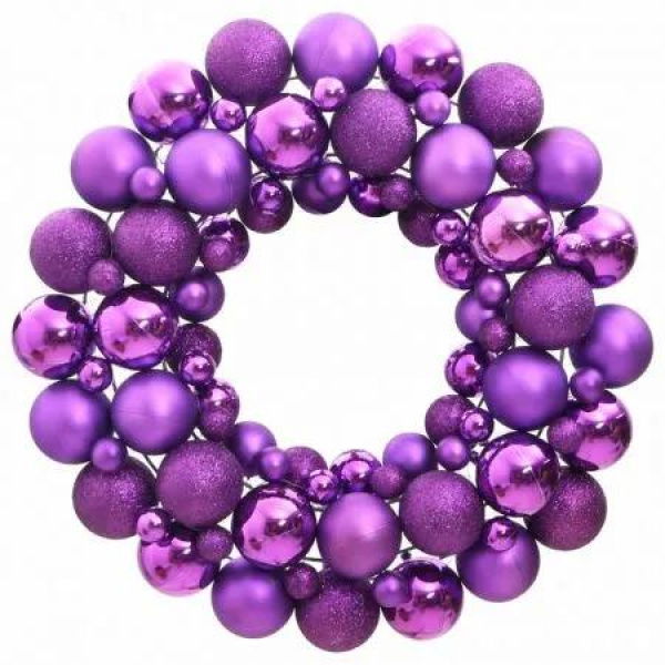 Christmas Wreath Purple 45 cm Polystyrene