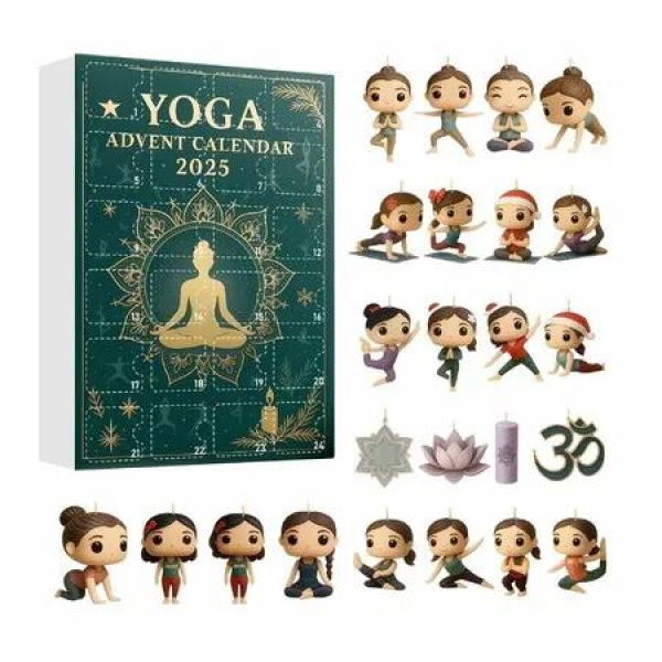 Christmas Yoga Advent Calendar 24 Days Yoga Advent Calendar Acrylic Christmas Tree Ornaments New Year Holiday Party Decor