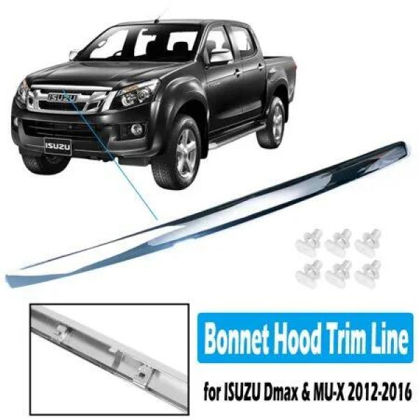 Chrome ABS Car Front Line Bonnet Hood Trim for ISUZU D-Max Dmax MU-X 2012-2016