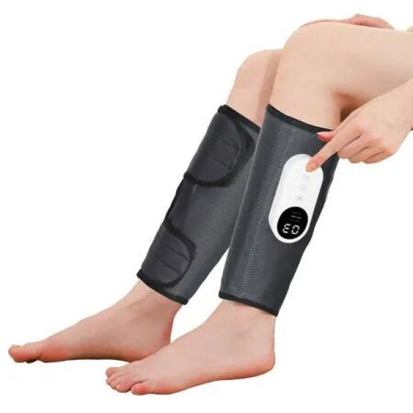 Circulation-Boosting Leg Massager/Calf Air Compression Massager for Muscle Relaxation with Heat,3 Intensities,3 Modes,Easy to use,Perfect for gifting/self-care(1Pair Grey)