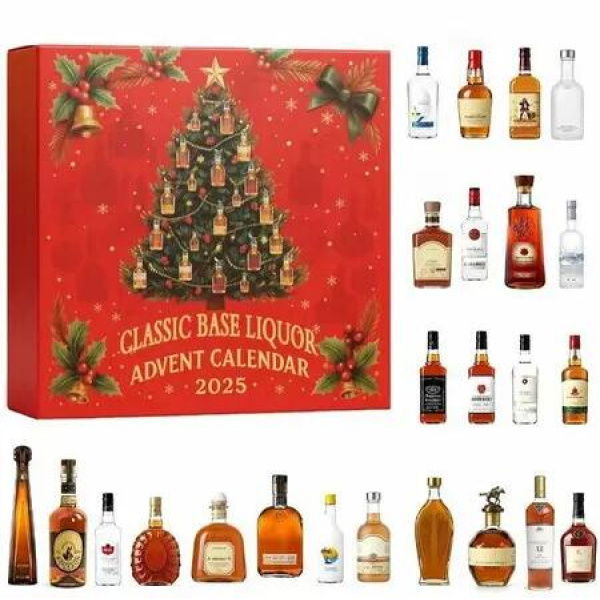 Classic Base Liquor Advent Calendar 2025, 24 Days of Premium Whisky and Beer for Christmas Countdown