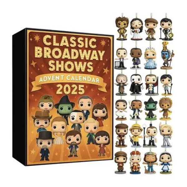 Classic Broadway Shows Advent Calendar 2025, 24 Days Countdown Calendar With Iconic Musical Character Collectibles, Gifts For Broadway Fans