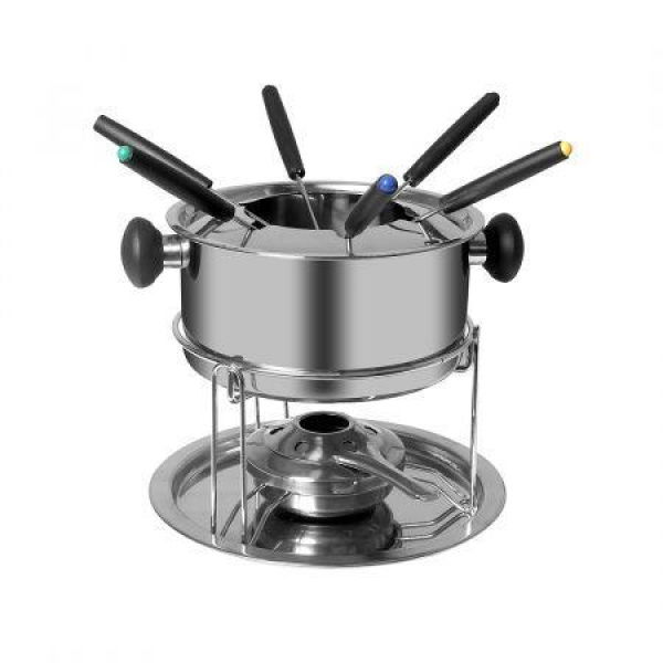 Classic Fondue Set 12pcs Stainless Steel Cheese Chocolate Dipping 6 Forks