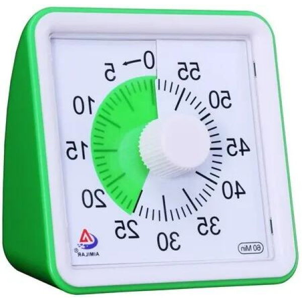 Classrooms and Households 60-Minute Visual Countdown Timer: The Silent Time Management Tool for Students and (Green)